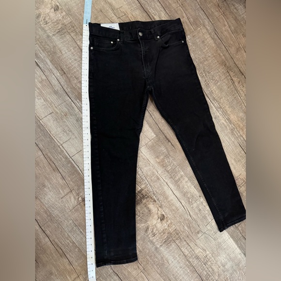 Men's Black Slim Coupe Étroite Denim Pants Size 34 - Picture 3 of 11